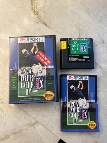 PGA Tour Golf II 2 Sega Genesis Game 1991 100% Complete With Box and Manual