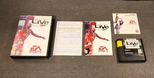 NBA Live 98 (Sega Genesis, 1997) CIB COMPLETE W/REG. CARD TESTED FREE SHIPPING