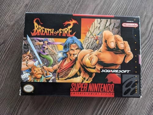 Breath of Fire (Nintendo SNES, 1993) CIB w/ both posters - Tested & Working!