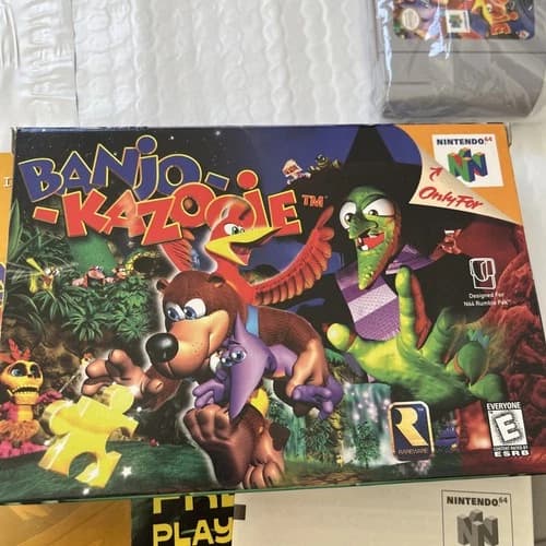 NINTENDO N64 - BANJO KAZOOIE Complete Box w/ Inserts Tested Authentic Game