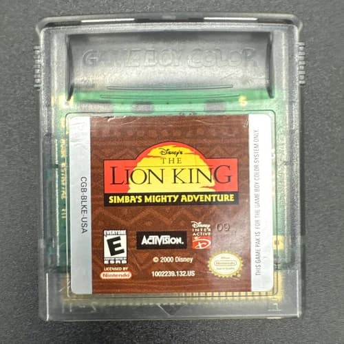 Disney's the Lion King Simba's Mighty Adventure Nintendo Game Boy Color TESTED