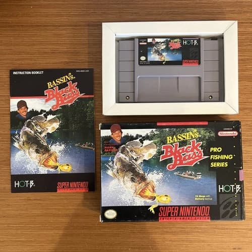 Bassin's Black Bass (Super Nintendo SNES, 1994) Complete with box ++