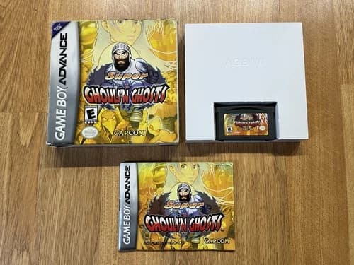 Super Ghouls N Ghosts Gameboy Advance GBA CIB Cart Box Manual Tray