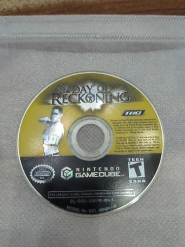 WWE: Day of Reckoning (Nintendo GameCube, 2005). Disc only