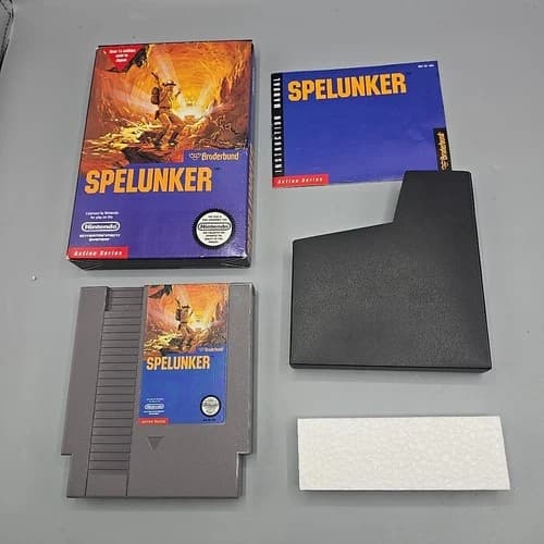 Nintendo NES Spelunker CIB Game Box Complete With Manual