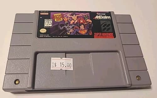 Authentic Justice League Task Force DC Super Nintendo SNES Cartridge