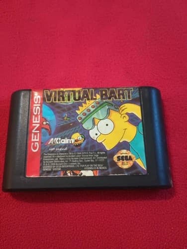 Virtual Bart (Sega Genesis, 1994) Authentic Cartridge Only Original Vintage Game