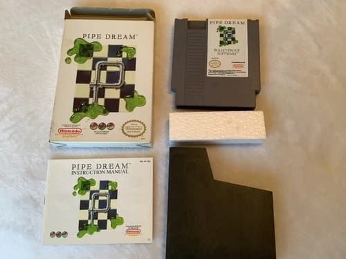 Pipe Dream Nintendo NES Cib w/ Manual Sleeve Box Styrofoam Game - Tested