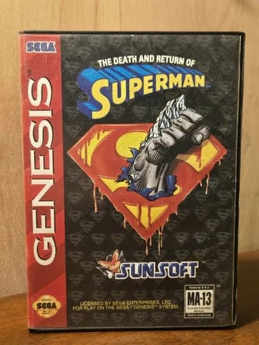 The Death and Return of Superman - Sega Genesis CIB, CASE, CART, MANUAL, TESTED