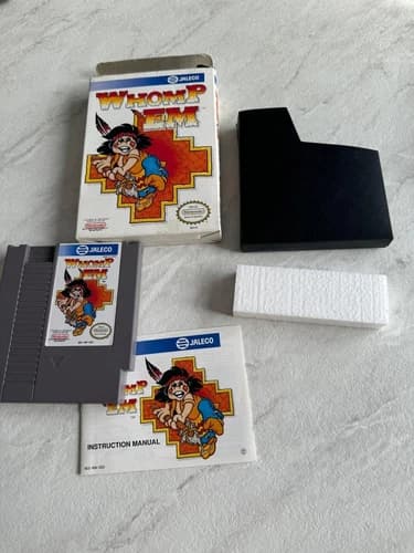 whomp em complete cib nes nintendo