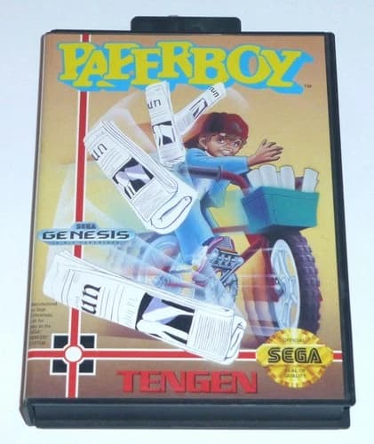 PAPERBOY - Sega Genesis Game, Complete in Box CIB, Tested/Working, Paper Boy