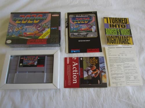 2020 Super Baseball (SNES) Super Nintendo 100% Complete Box 1993 Tradewest RARE