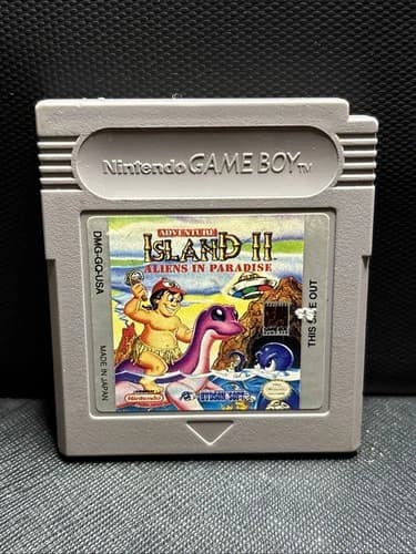 Adventure Island 2 Aliens In Paradise (Nintendo Game Boy) Authentic Tested