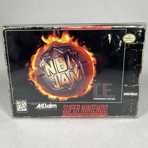 NBA Jam Tournament Edition T.E. (Super Nintendo SNES) CIB w/ Protector
