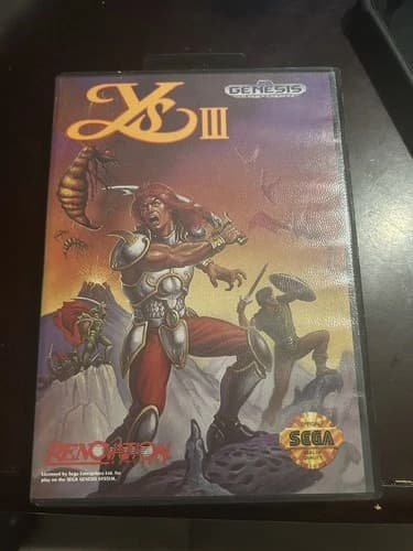 Ys III: Wanderers from Ys (Sega Genesis, 1992) CIB Extremely Good Condition