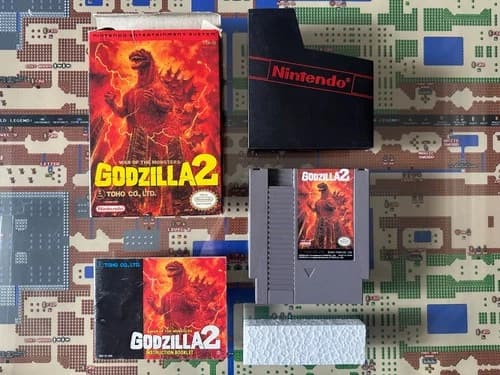 NES Nintendo Godzilla 2 War of the Monsters CIB Complete in Box GENUINE TESTED