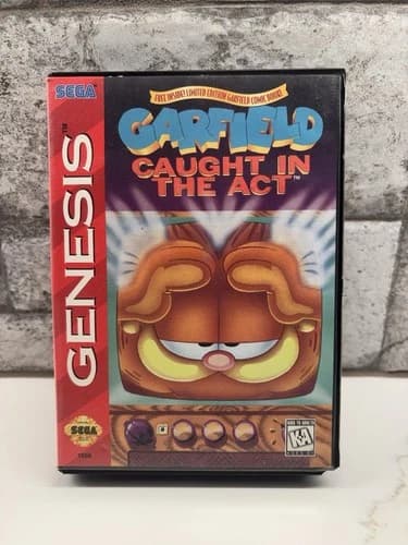 Garfield: Caught in the Act (Sega Genesis, 1995) CIB Complete w/Manual Tested!