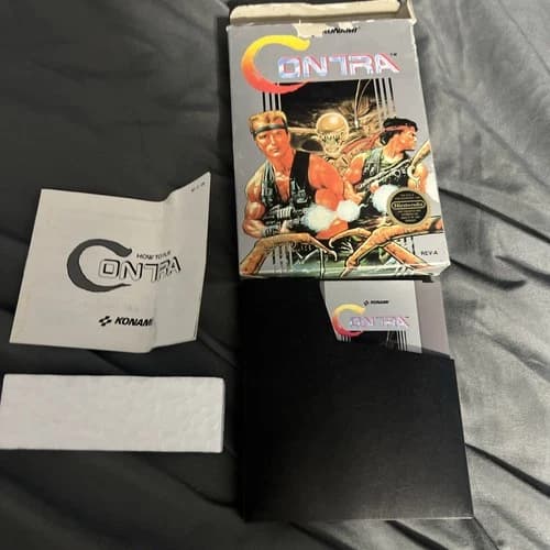 Contra (Nintendo NES, 1988) COMPLETE CIB - Tested & Working