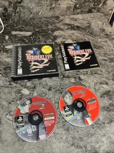 Resident Evil 2 (Sony PlayStation 1, 1998) Black Label PS1 Complete w/Reg Card