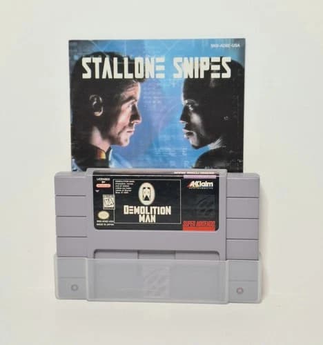 Demolition Man (Super Nintendo, 1995) SNES - Authentic - Tested - Fast Shipping!