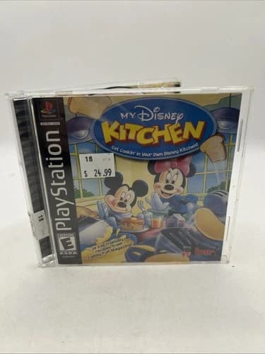 My Disney Kitchen CIB Sony PlayStation 1 PS1 2002 Black Label Complete Mickey