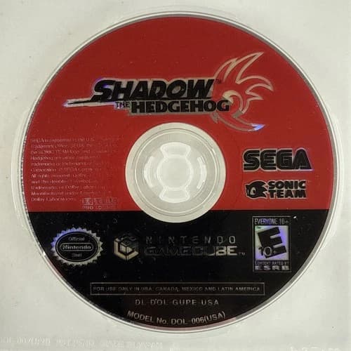 Shadow the Hedgehog (Nintendo GameCube) - Tested - Disc Only