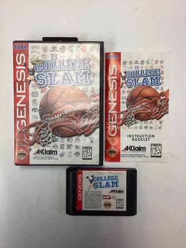 College Slam- Sega Genesis Complete TESTED CIB