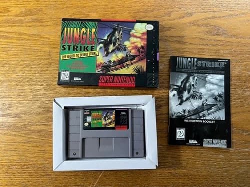 Jungle Strike SNES CIB SNES Complete in Box Super Nintendo Electronic Arts