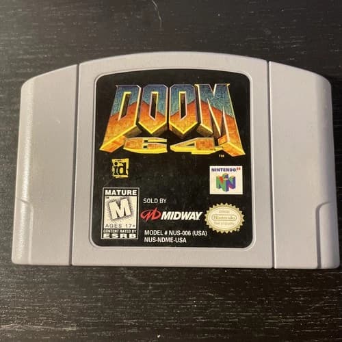 Doom 64 Nintendo 64 N64 Authentic Cartridge Tested Working Contacts Clean!
