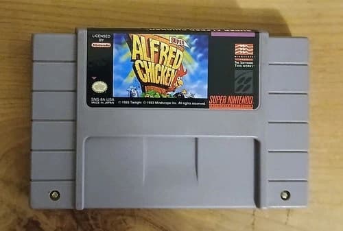 Super Alfred Chicken (Super Nintendo Entertainment System SNES 1993) Works Great