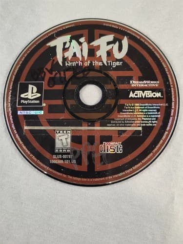 Tai Fu: Wrath of the Tiger, PS1, Loose, Authentic!