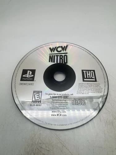 WCW Nitro Game PS1 Playstation 1 DISC ONLY Tested Free Shipping NO TRACKING
