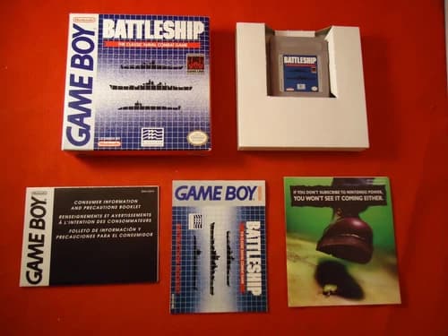 Battleship (Nintendo Game Boy, 1992) COMPLETE w/ Box manual game WORKS!