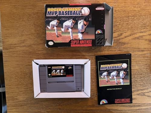 Roger Clemens MVP Baseball SNES CIB Complete In Box Video Game