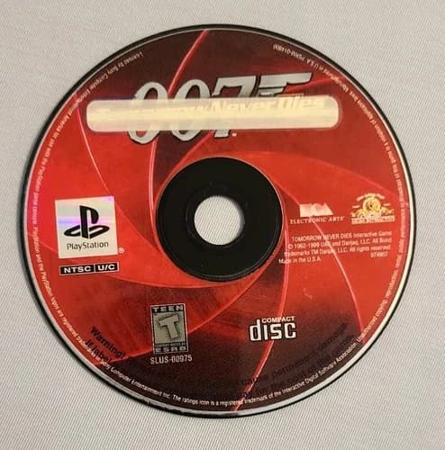 007 Tomorrow Never Dies ( Sony PlayStation 1, Ps1 ) Red Disc Only Tested Works