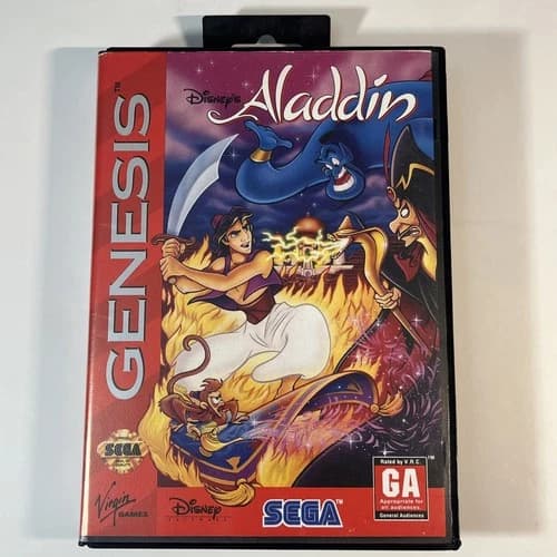 Disney's Aladdin Sega Genesis, 1993 CIB w Manual – Tested