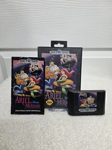 Ariel The Little Mermaid (Sega Genesis 1992) in Box with Manual