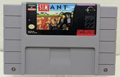 SimAnt SNES Super Nintendo - Cart Only -Authentic - Tested And Working