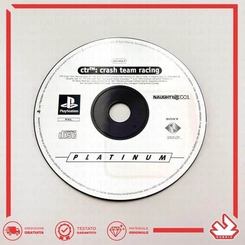 CTR CRASH TEAM RACING PS1 DISC ONLY - ITALIAN - SONY PLAYSTATION 1 NAUGHTY DOG