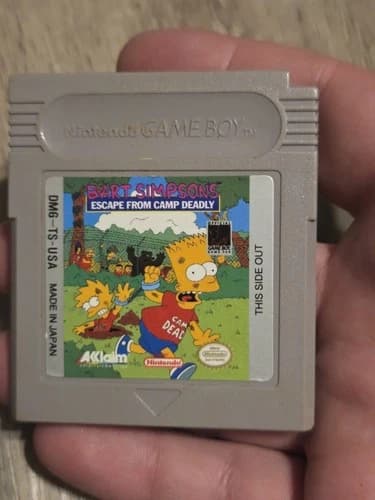 Bart Simpson's Escape From Camp Deadly - Game Boy Platformer Works Fast Shipping