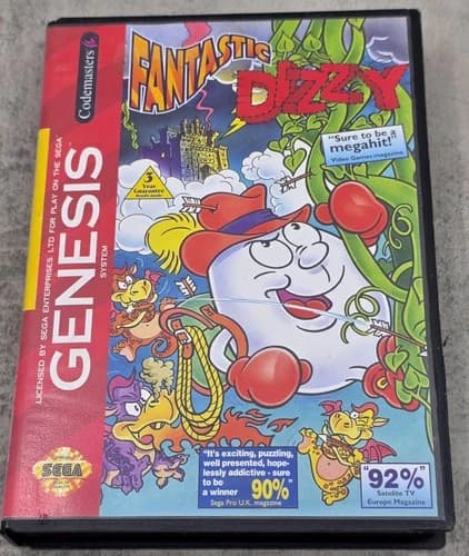 Authentic Fantastic Dizzy Sega Genesis Game (Complete in Box CIB)