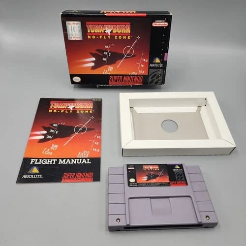 Turn And Burn: No Fly Zone SNES (Super Nintendo, 1991) Complete CIB Tested