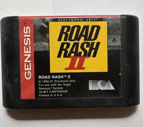 Road Rash 2 (Sega Genesis Game, 1992) Short Cart Cartridge Only Authentic