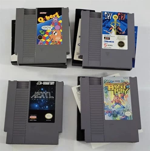 S-76 VINTAGE ORIGINAL NINTENDO NES XEXYZ Q*BERT SPY VS SPY ETC