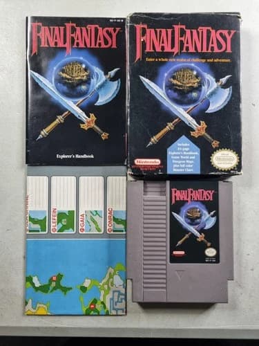 Final Fantasy (Nintendo NES, 1990) Complete CIB W/ Map Tested & Working