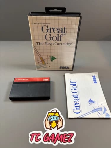 Great Golf SEGA Master System Box Boxed CIB Complete Cracked Case READ