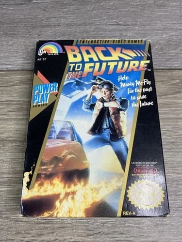 Back to the Future 1 Video Game (Nintendo NES, 1989) with Box and Manual Inserts