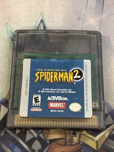 Spider-Man 2: The Sinister Six (Gameboy Color, 2001) Cart Only Cleaned & TESTED