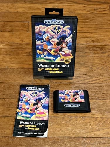 World of Illusion Starring Mickey Mouse and Donald Duck Sega Genesis complete