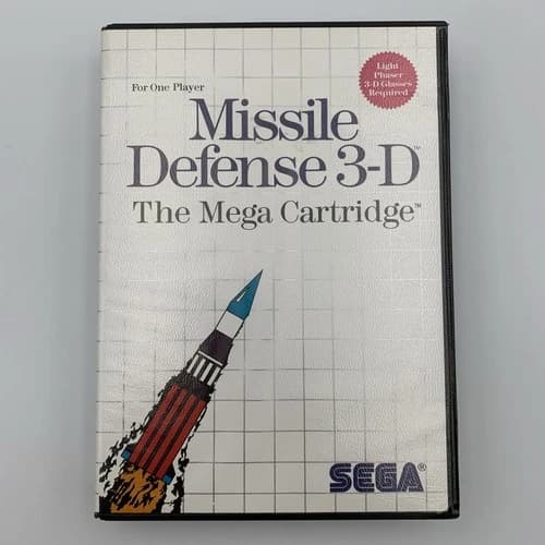 Missile Defense 3-D (Sega Master System, 1987) COMPLETE w/ Box manual game WORKS